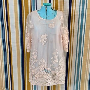 Pretty Pink Lace Sleeve Shirt